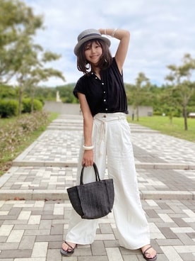 「サニーレーベル」｜「アイテム（ビーチサンダル）」を使った、まゆ❤︎さん（レディース・156cm）の夏コーディネート
