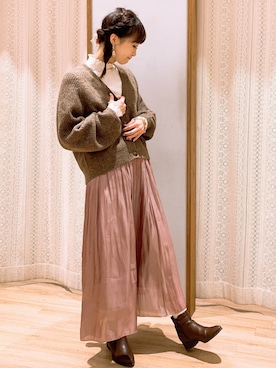 「メロートップス」｜「アイテム（ブーツ）」を使った、satomikamoさん（レディース・162cm）の秋コーディネート