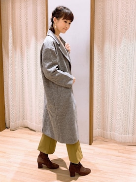 「センタープレスパンツ」｜「アイテム（その他アウター）」を使った、satomikamoさん（レディース・162cm）の秋コーディネート