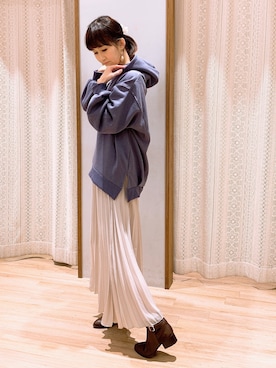 「ゆったりシルエット」｜「アイテム（ブーツ）」を使った、satomikamoさん（レディース・162cm）の冬コーディネート