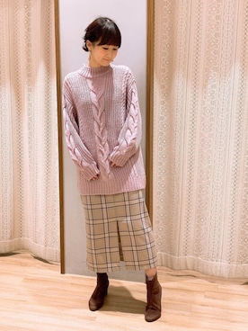 「ゆったりシルエット」｜「アイテム（ブーツ）」を使った、satomikamoさん（レディース・162cm）の冬コーディネート