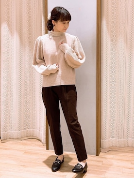 「カシュクールニット」｜satomikamoさん（レディース・162cm）の冬コーディネート