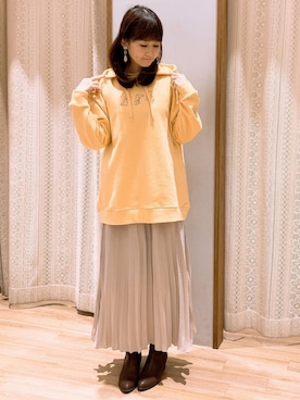 「ゆったりシルエット」｜「アイテム（ブーツ）」を使った、satomikamoさん（レディース・162cm）の冬コーディネート