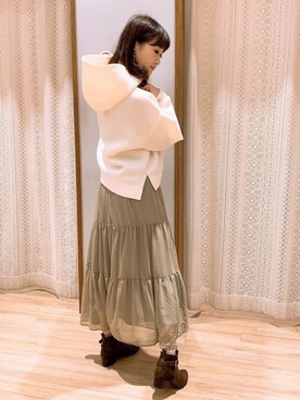 satomikamoさんの「シフォンティアードスカート　＊」を使ったコーディネート