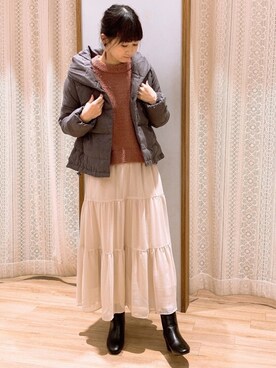 satomikamoさんの「シフォンティアードスカート　＊」を使ったコーディネート