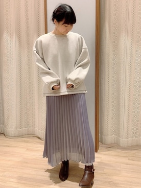 「ゆったりシルエット」｜「アイテム（ブーツ）」を使った、satomikamoさん（レディース・162cm）の冬コーディネート