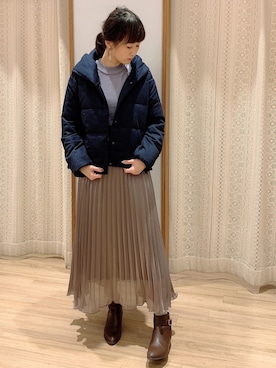 「ショールカラー」｜「アイテム（ブルゾン）」を使った、satomikamoさん（レディース・162cm）の冬コーディネート