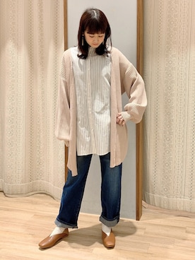 「ゆるカーディガン」｜satomikamoさん（レディース・162cm）の冬コーディネート