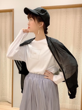 「Lee（リー）のアイテム（Tシャツ/カットソー）」を使った、satomikamoさん（レディース・162cm）の春コーディネート