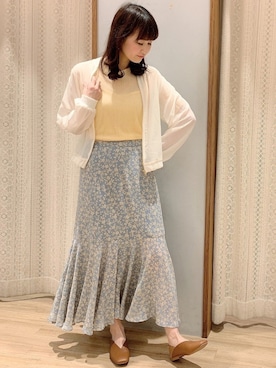 「earth music&ecology（アースミュージックアンドエコロジー）のアイテム（ブルゾン）」を使った、satomikamoさん（レディース・162cm）の春コーディネート