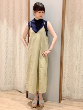 「メロートップス」｜「アイテム（ワンピース/ドレス）」を使った、satomikamoさん（レディース・162cm）の春コーディネート
