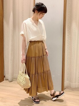 「ブラウスコーデ」｜「アイテム（その他）」を使った、satomikamoさん（レディース・162cm）の春コーディネート