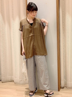 「ブラウスコーデ」｜「アイテム（その他）」を使った、satomikamoさん（レディース・162cm）の春コーディネート