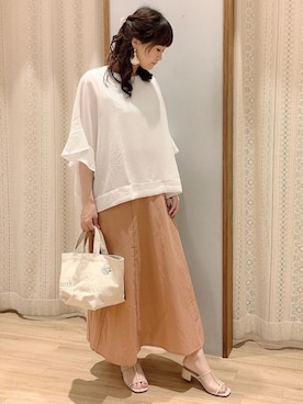 「Aラインスカート」｜「アイテム（サンダル）」を使った、satomikamoさん（レディース・162cm）の春コーディネート