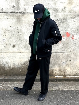 「キヤップ」｜「アイテム（ブルゾン）」を使った、かかしさん（メンズ・170cm）の春コーディネート