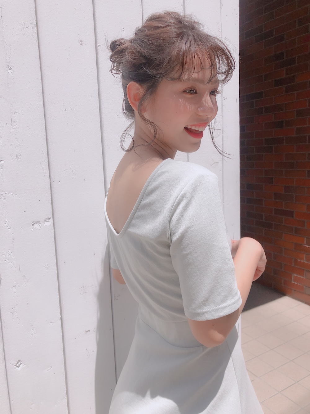 「imvely、ワンピース、韓国ファッション」｜「imvelyのアイテム（ワンピース、グリーン系）」を使った、sako0919さん（レディース・156cm）の夏コーディネートの1枚目の写真