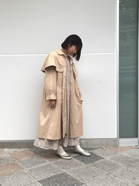 「POU DOU DOU（プードゥドゥ）のアイテム（その他アウター）」を使った、fujimotoさん（レディース・153cm）の春コーディネート