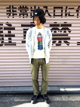 「Lee（リー）のアイテム（キャップ）」を使った、164164さん（メンズ・169cm）の冬コーディネート