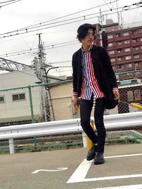 「Engineered Garments（エンジニアードガーメンツ）のアイテム（その他アウター）」を使った、164164さん（メンズ・169cm）の秋コーディネート