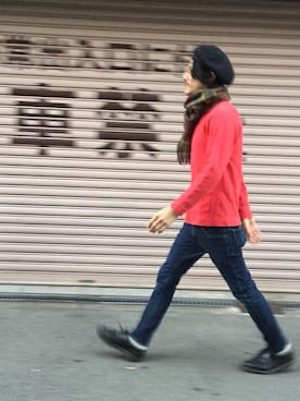 「Lee（リー）のアイテム（ハンチング/ベレー帽）」を使った、164164さん（メンズ・170cm）の秋コーディネート