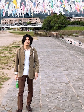 「アイテム（カバーオール）」を使った、164164さん（メンズ・170cm）の春コーディネート