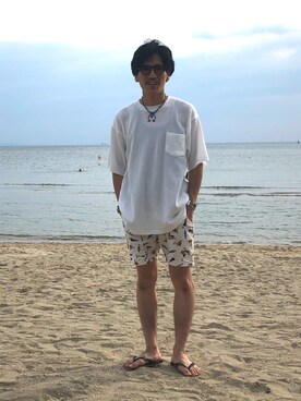 「havaianas（ハワイアナス）のアイテム（サンダル）」を使った、164164さん（メンズ・170cm）の夏コーディネート