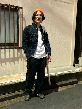 「Lee（リー）のアイテム（デニムジャケット）」を使った、164164さん（メンズ・170cm）の秋コーディネート