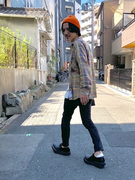 「Engineered Garments（エンジニアードガーメンツ）のアイテム」を使った、164164さん（メンズ・170cm）の秋コーディネート