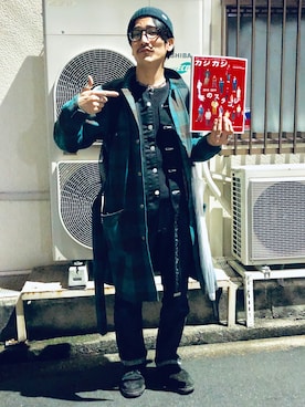 「Lee（リー）のアイテム（ノーカラージャケット）」を使った、164164さん（メンズ・170cm）の冬コーディネート