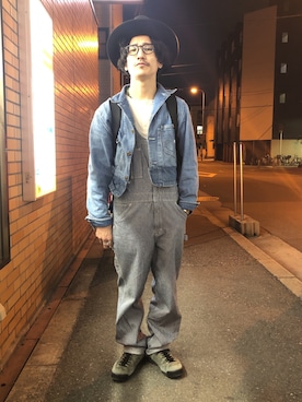 「アイテム（サロペット/オーバーオール）」を使った、164164さん（メンズ・170cm）の春コーディネート