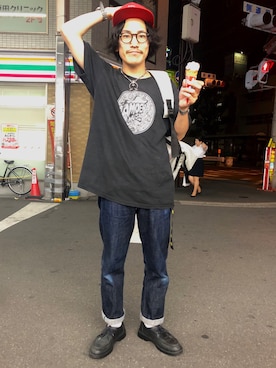 「KLEMAN（クレマン）のアイテム（モカシン/デッキシューズ）」を使った、164164さん（メンズ・170cm）の夏コーディネート