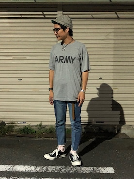 「RRL（ダブル アール エル）のアイテム（帽子）」を使った、164164さん（メンズ・170cm）の秋コーディネート