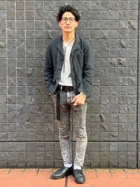 「KLEMAN（クレマン）のアイテム（モカシン/デッキシューズ）」を使った、164164さん（メンズ・170cm）の冬コーディネート