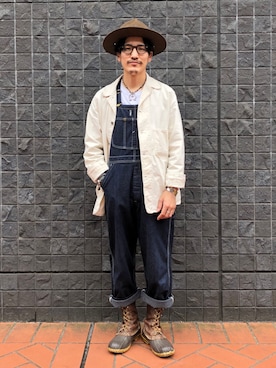 「アイテム（カバーオール）」を使った、164164さん（メンズ・170cm）の春コーディネート