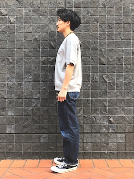 「Lee（リー）のアイテム（スウェット）」を使った、164164さん（メンズ・170cm）の春コーディネート