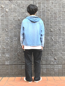 「ペインターパンツ」｜「アイテム（スリッポン）」を使った、164164さん（メンズ・170cm）の春コーディネート