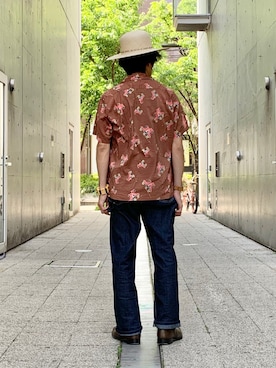 「アロハシャツ」｜「アイテム（オールインワン・サロペット）」を使った、164164さん（メンズ・170cm）の春コーディネート