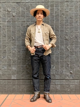 「N.HOOLYWOOD（N.ハリウッド）のアイテム（シューズ）」を使った、164164さん（メンズ・170cm）の春コーディネート