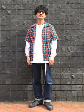「アロハシャツ」｜164164さん（メンズ・170cm）の春コーディネート