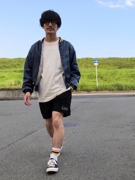 「VINTAGE（ヴィンテージ）のアイテム（スタジャン）」を使った、164164さん（メンズ・170cm）の春コーディネート