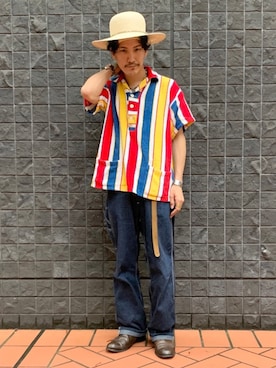 「N.HOOLYWOOD（N.ハリウッド）のアイテム（シューズ）」を使った、164164さん（メンズ・170cm）の夏コーディネート