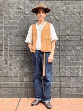 「N.HOOLYWOOD（N.ハリウッド）のアイテム（シューズ）」を使った、164164さん（メンズ・170cm）の夏コーディネート