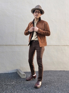 「Lee（リー）のアイテム（その他アウター）」を使った、164164さん（メンズ・170cm）の秋コーディネート