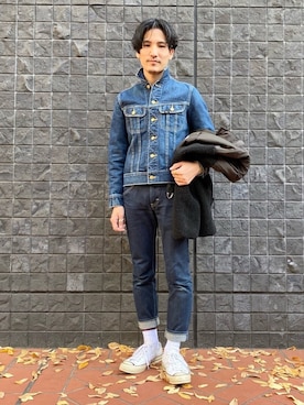 「Lee（リー）のアイテム（ブルゾン）」を使った、164164さん（メンズ・170cm）の秋コーディネート