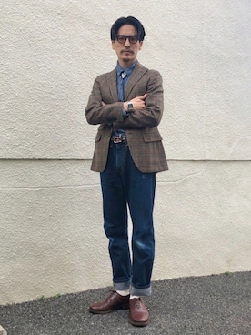 「チェック柄に恋してる」｜164164さん（メンズ・170cm）の秋コーディネート