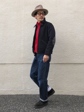 「N.HOOLYWOOD（N.ハリウッド）のアイテム（シューズ）」を使った、164164さん（メンズ・170cm）の冬コーディネート