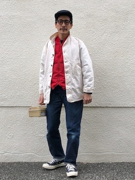 「Eddie Bauer（エディーバウアー）のアイテム（ベスト）」を使った、164164さん（メンズ・170cm）の冬コーディネート