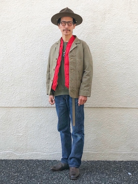 「Eddie Bauer（エディーバウアー）のアイテム（ベスト）」を使った、164164さん（メンズ・170cm）の冬コーディネート