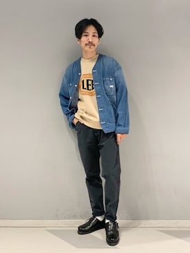 「Lee（リー）のアイテム（カバーオール）」を使った、164164さん（メンズ・170cm）の春コーディネート