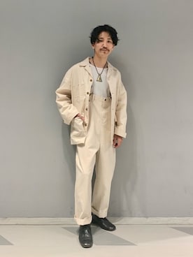 「アイテム（カバーオール）」を使った、164164さん（メンズ・170cm）の春コーディネート